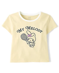 Girls My Melody™ Puff Print Tennis Ringer Baby Tee