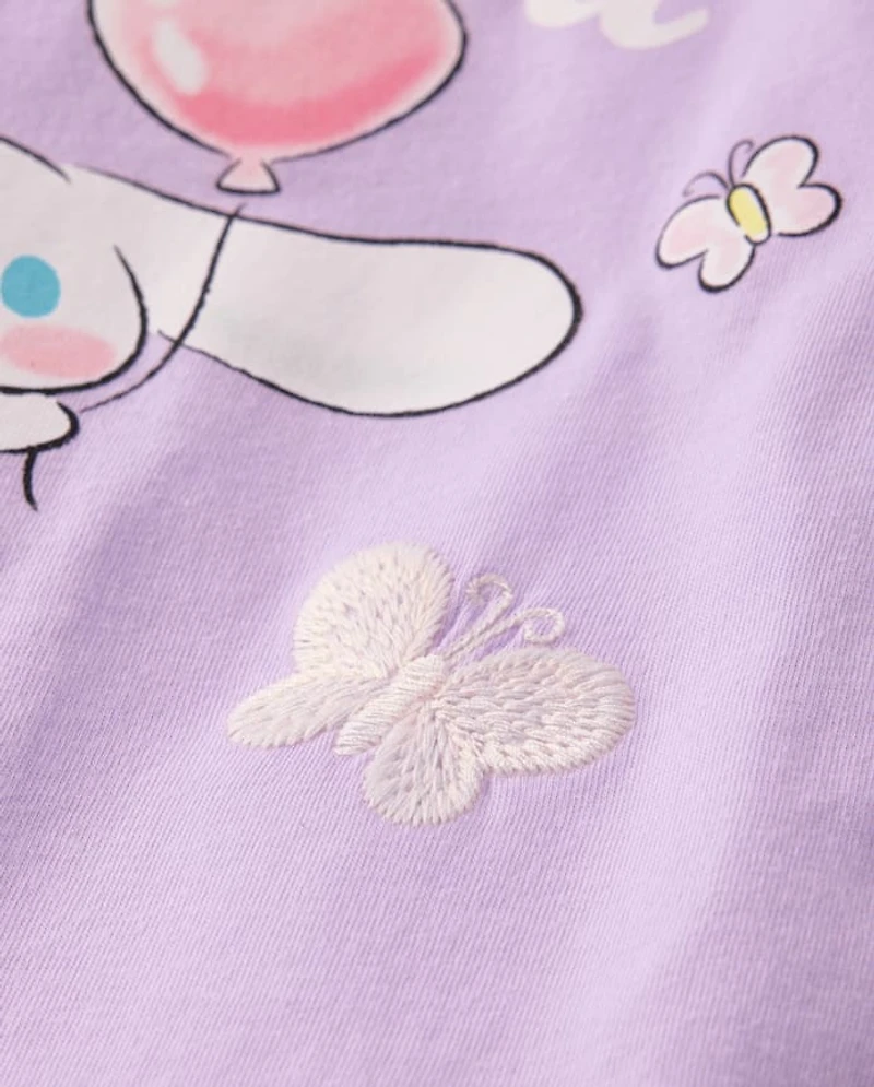 Girls Cinnamoroll™ Satin Stitch Embroidered Butterfly Graphic Tee