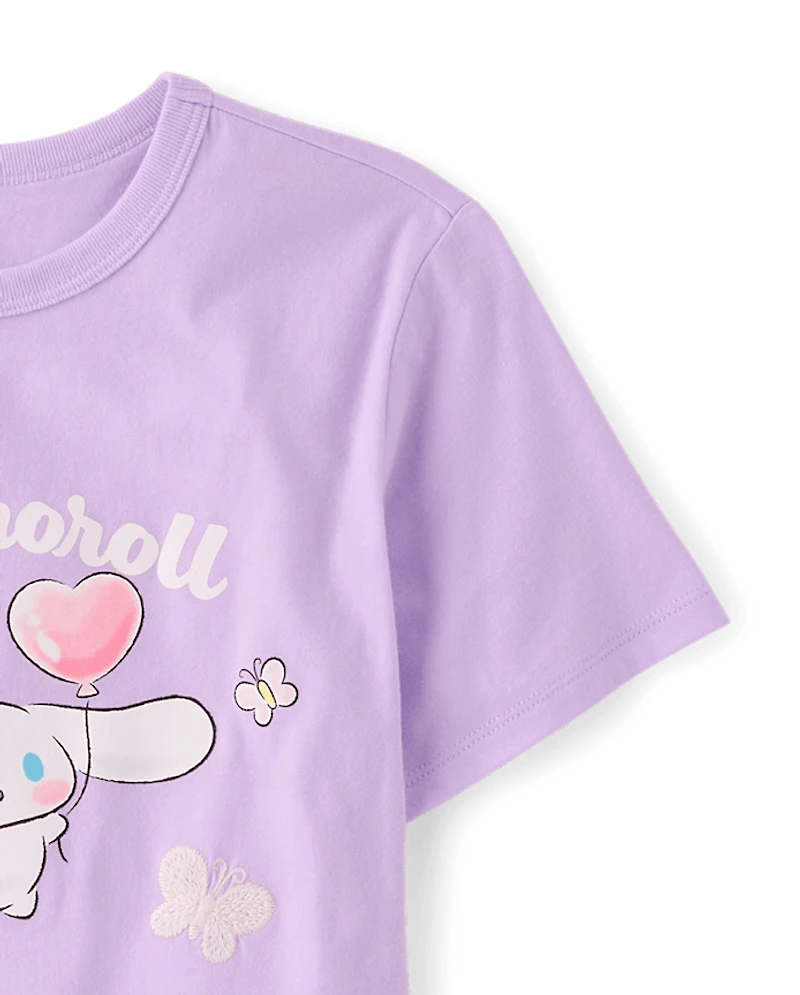 Girls Cinnamoroll™ Satin Stitch Embroidered Butterfly Graphic Tee