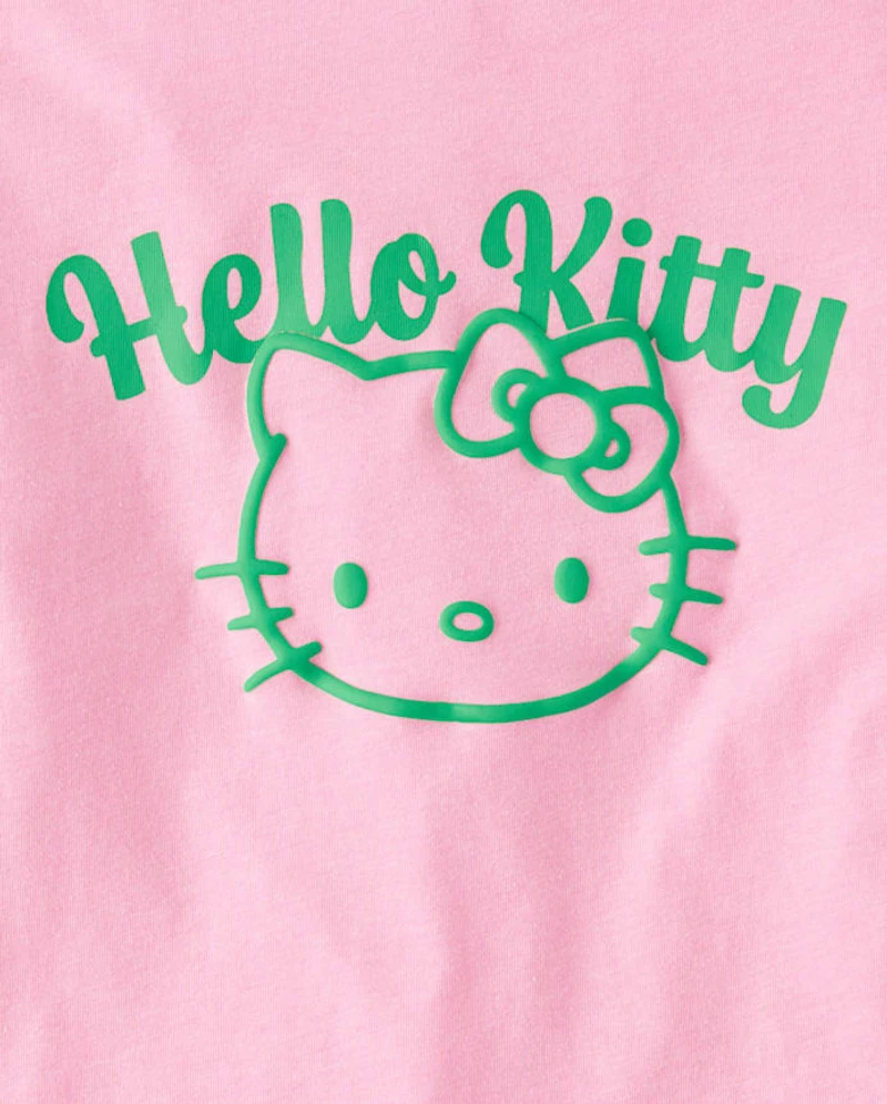 Girls Hello Kitty® Puff Print St. Patrick's Day Varsity Graphic Tee