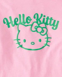 Girls Hello Kitty® Puff Print St. Patrick's Day Varsity Graphic Tee