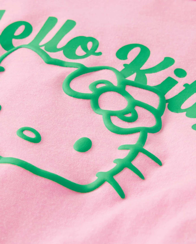 Girls Hello Kitty® Puff Print St. Patrick's Day Varsity Graphic Tee