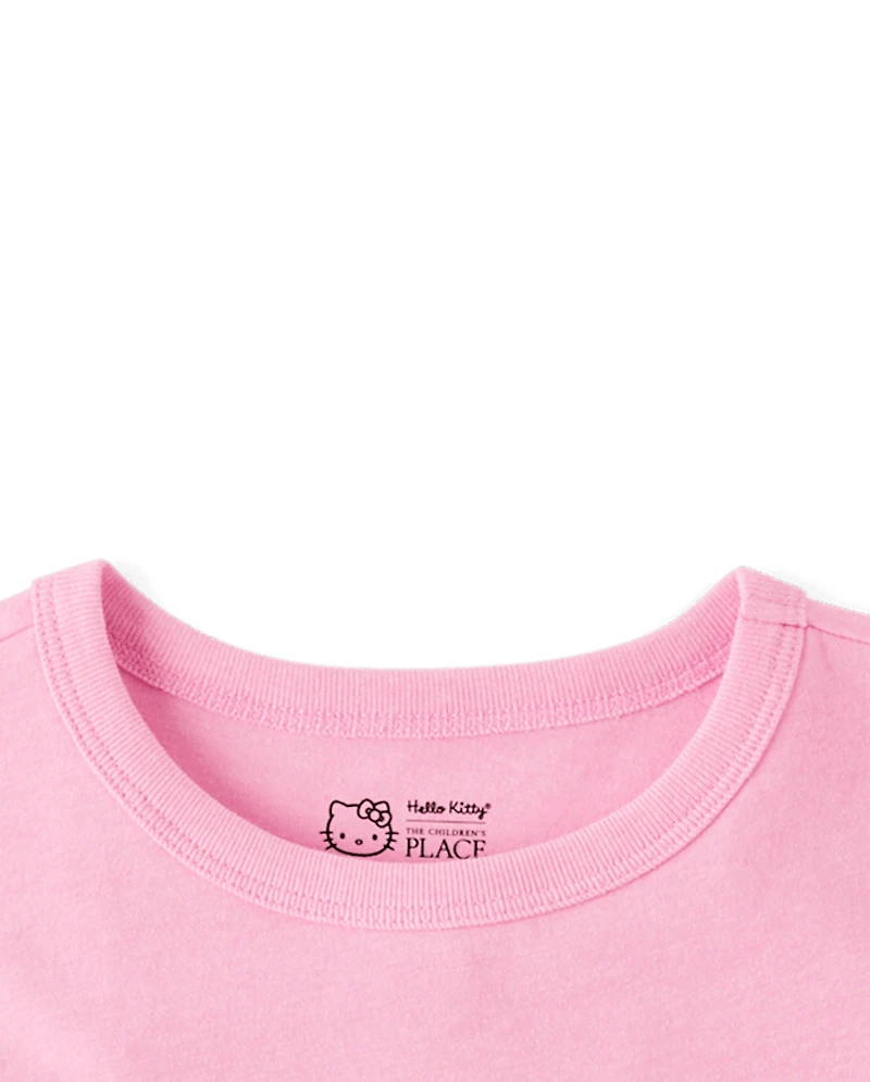 Girls Hello Kitty® Puff Print St. Patrick's Day Varsity Graphic Tee