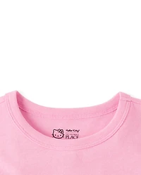 Girls Hello Kitty® Puff Print St. Patrick's Day Varsity Graphic Tee