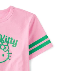 Girls Hello Kitty® Puff Print St. Patrick's Day Varsity Graphic Tee