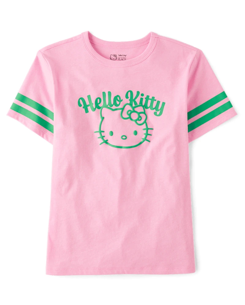 Girls Hello Kitty® Puff Print St. Patrick's Day Varsity Graphic Tee