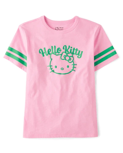 Girls Hello Kitty® Puff Print St. Patrick's Day Varsity Graphic Tee
