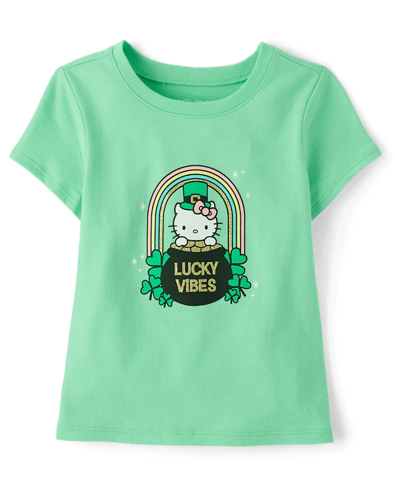 Toddler Girls Hello Kitty® Glitter St. Patrick's Day Graphic Tee