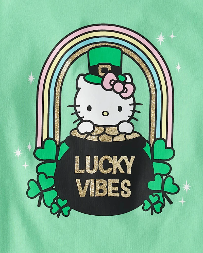 Girls Hello Kitty® Glitter St. Patrick's Day Graphic Tee