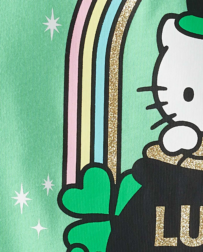 Girls Hello Kitty® Glitter St. Patrick's Day Graphic Tee