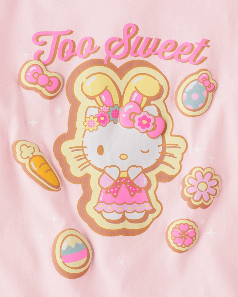 Girls Hello Kitty® Puff Print Easter Graphic Tee