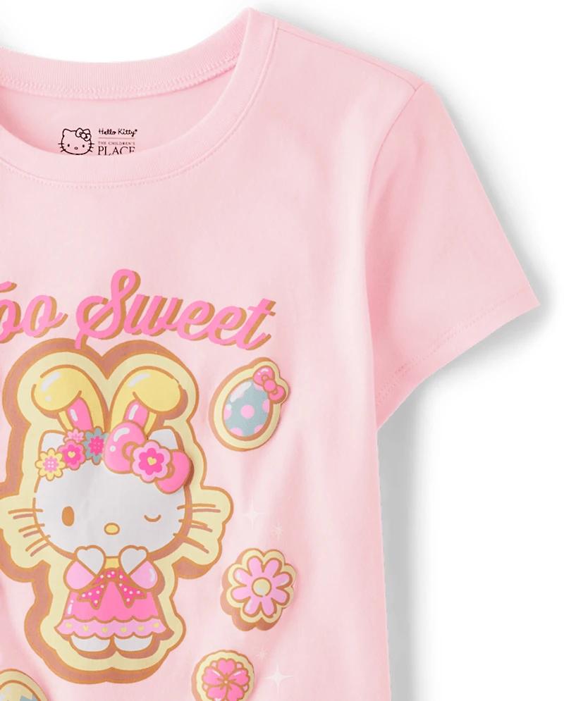 Girls Hello Kitty® Puff Print Easter Graphic Tee