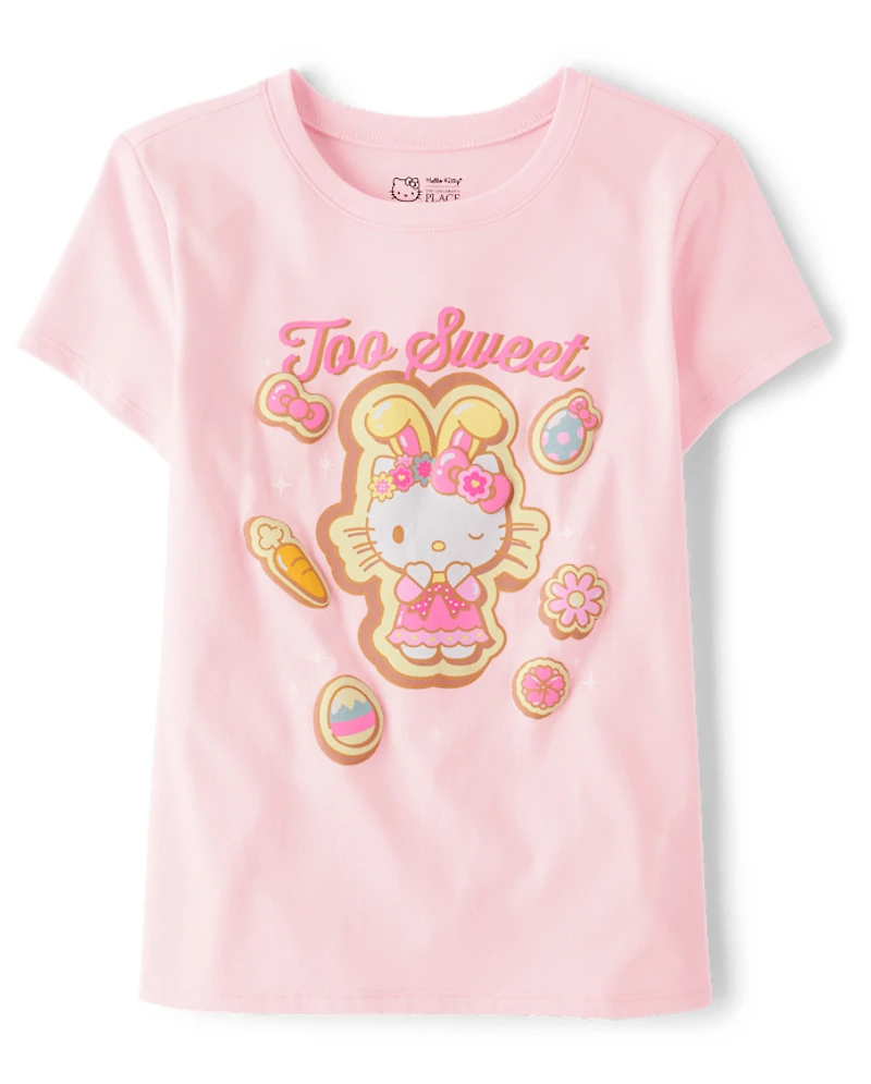 Girls Hello Kitty® Puff Print Easter Graphic Tee