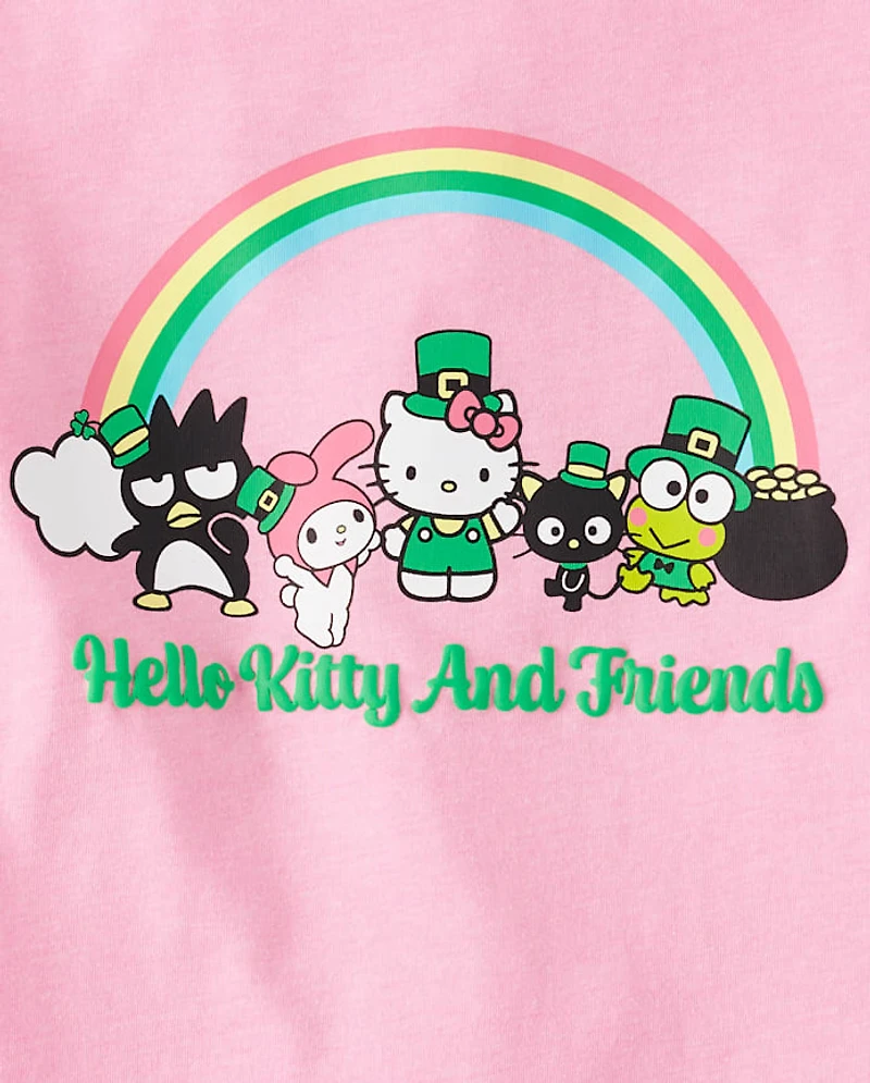 Girls Hello Kitty® And Friends Puff Print St. Patrick's Day Graphic Tee
