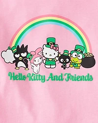 Girls Hello Kitty® And Friends Puff Print St. Patrick's Day Graphic Tee