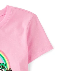 Girls Hello Kitty® And Friends Puff Print St. Patrick's Day Graphic Tee