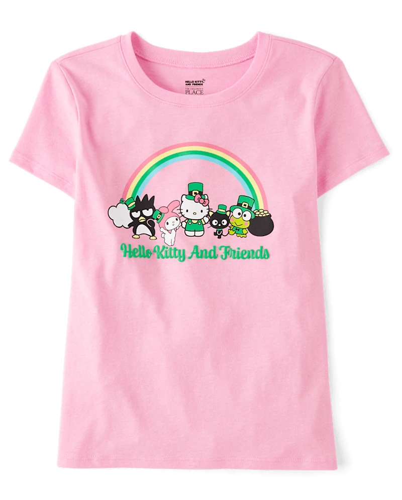 Girls Hello Kitty® And Friends Puff Print St. Patrick's Day Graphic Tee