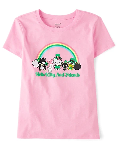 Girls Hello Kitty® And Friends Puff Print St. Patrick's Day Graphic Tee