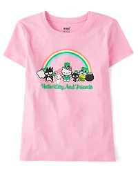 Girls Hello Kitty® And Friends Puff Print St. Patrick's Day Graphic Tee