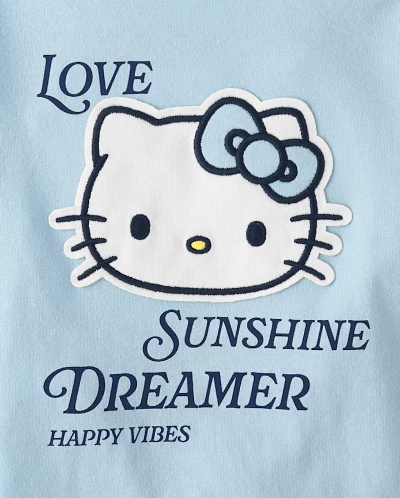 Toddler Girls Hello Kitty® Applique Happy Vibes Ringer Graphic Tee