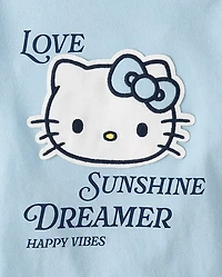 Toddler Girls Hello Kitty® Applique Happy Vibes Ringer Graphic Tee
