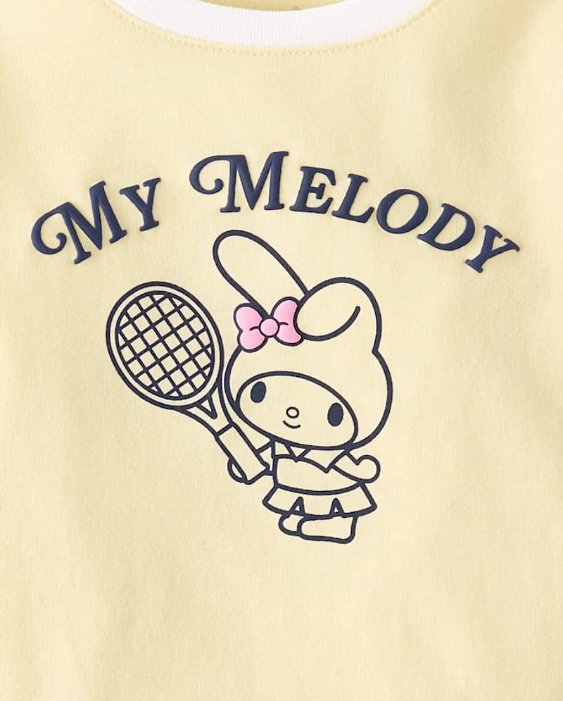 Toddler Girls My Melody™ Puff Print Tennis Ringer Graphic Tee