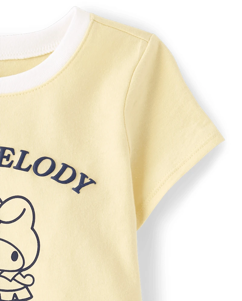 Toddler Girls My Melody™ Puff Print Tennis Ringer Graphic Tee