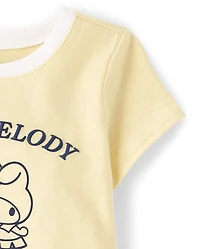 Toddler Girls My Melody™ Puff Print Tennis Ringer Graphic Tee