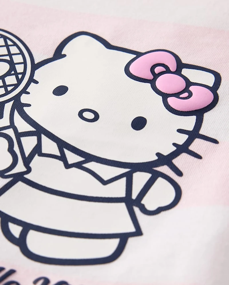 Toddler Girls Hello Kitty® Striped Puff Print Tennis Ringer Graphic Tee