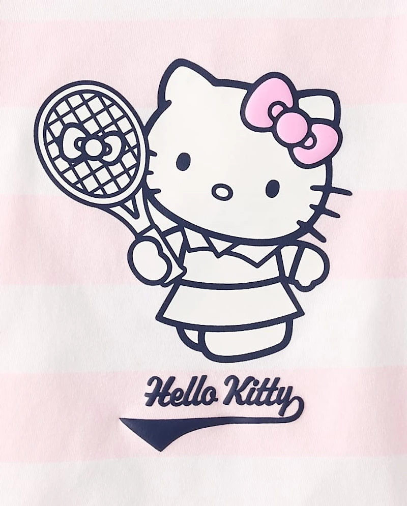 Toddler Girls Hello Kitty® Striped Puff Print Tennis Ringer Graphic Tee