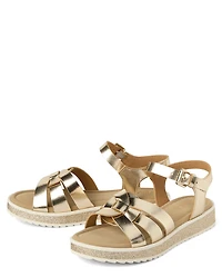 Girls Metallic Glitter Sandals
