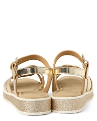 Girls Metallic Glitter Sandals