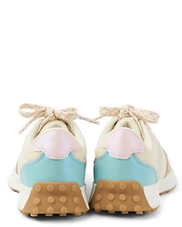 Girls Metallic Colorblock Low Top Sneakers