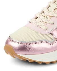 Girls Metallic Colorblock Low Top Sneakers