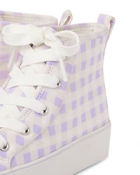 Girls Gingham High Top Sneakers