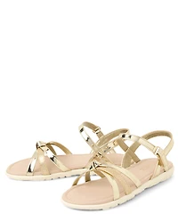 Girls Metallic Sandals