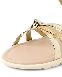 Girls Metallic Sandals