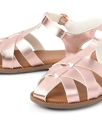 Girls Metallic Fisherman Sandals