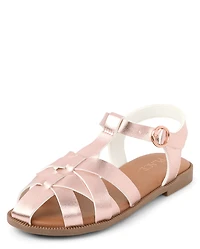 Girls Metallic Fisherman Sandals
