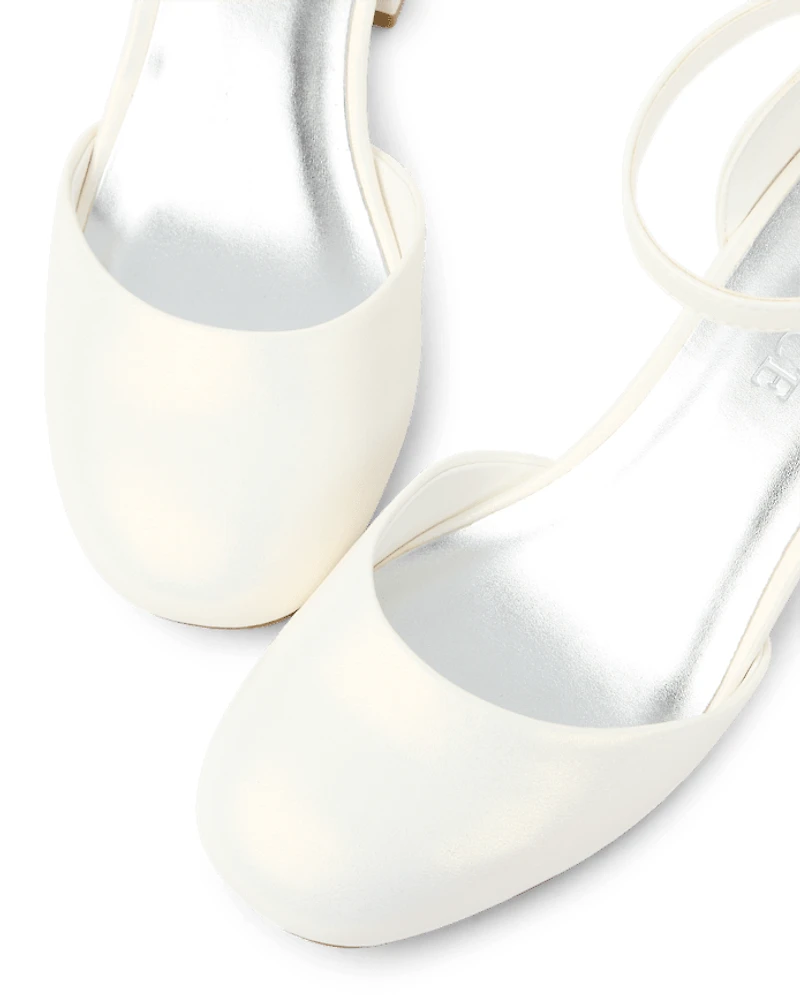 Girls Shimmer Block Heels