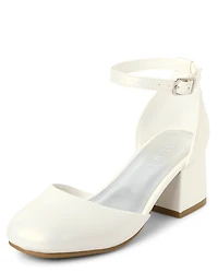 Girls Shimmer Block Heels