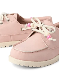 Girls Beaded Boat Shoes