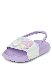 Sandales à nœud holographique pour petites filles