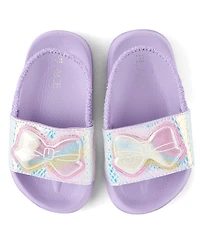 Sandales à nœud holographique pour petites filles