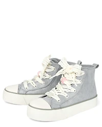 Girls Shimmer High Top Sneakers