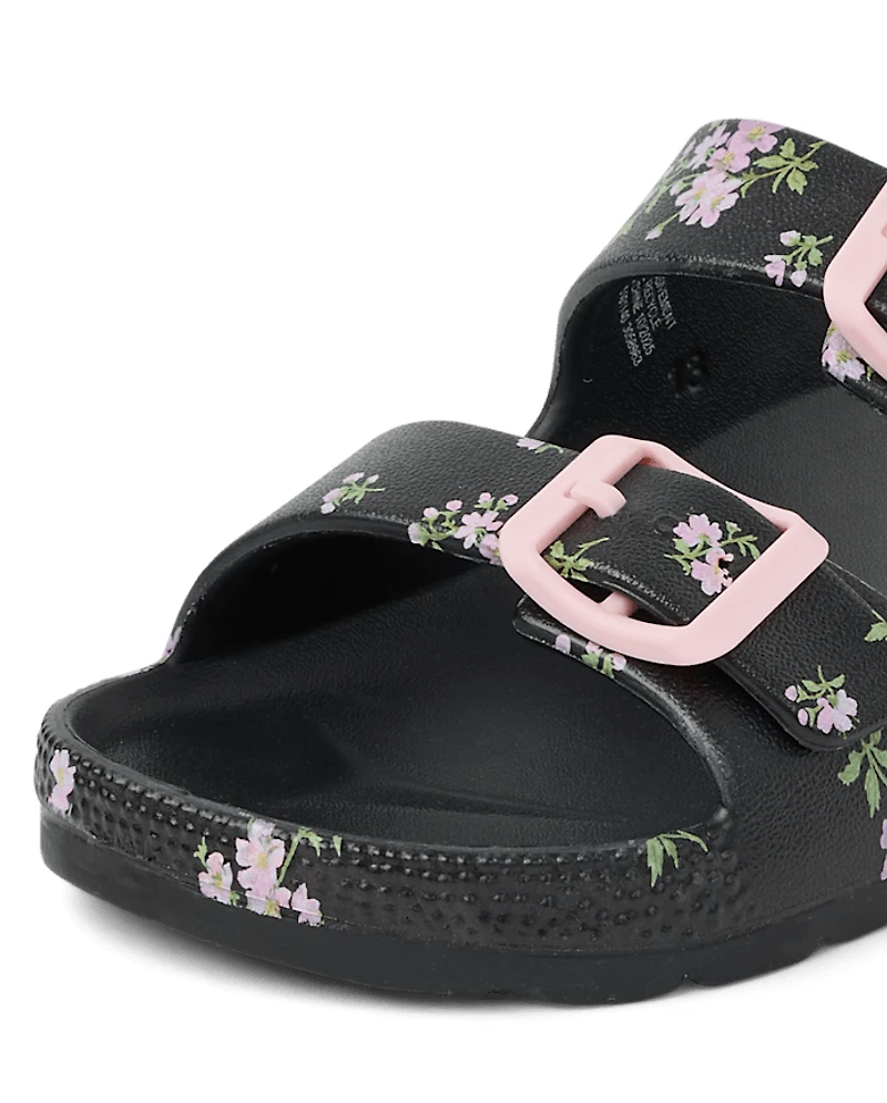 Sandales à boucle fleuries pour filles