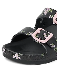 Sandales à boucle fleuries pour filles