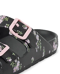 Sandales à boucle fleuries pour filles