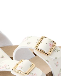 Girls Floral Buckle Slides