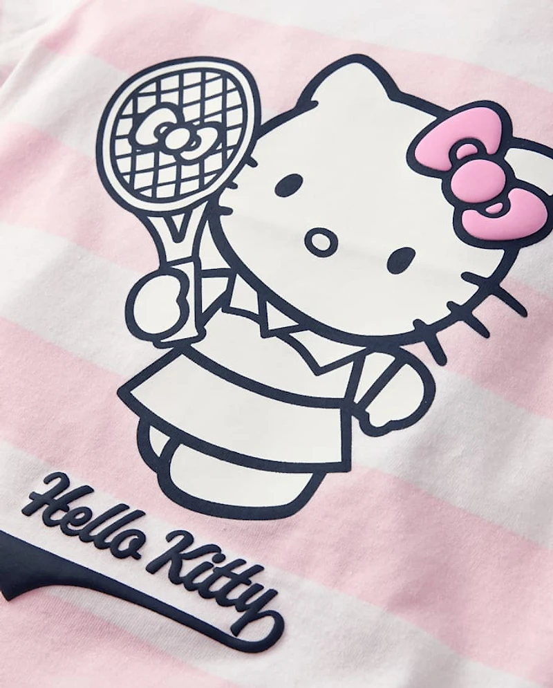 Girls Hello Kitty® Striped Puff Print Tennis Ringer Baby Tee